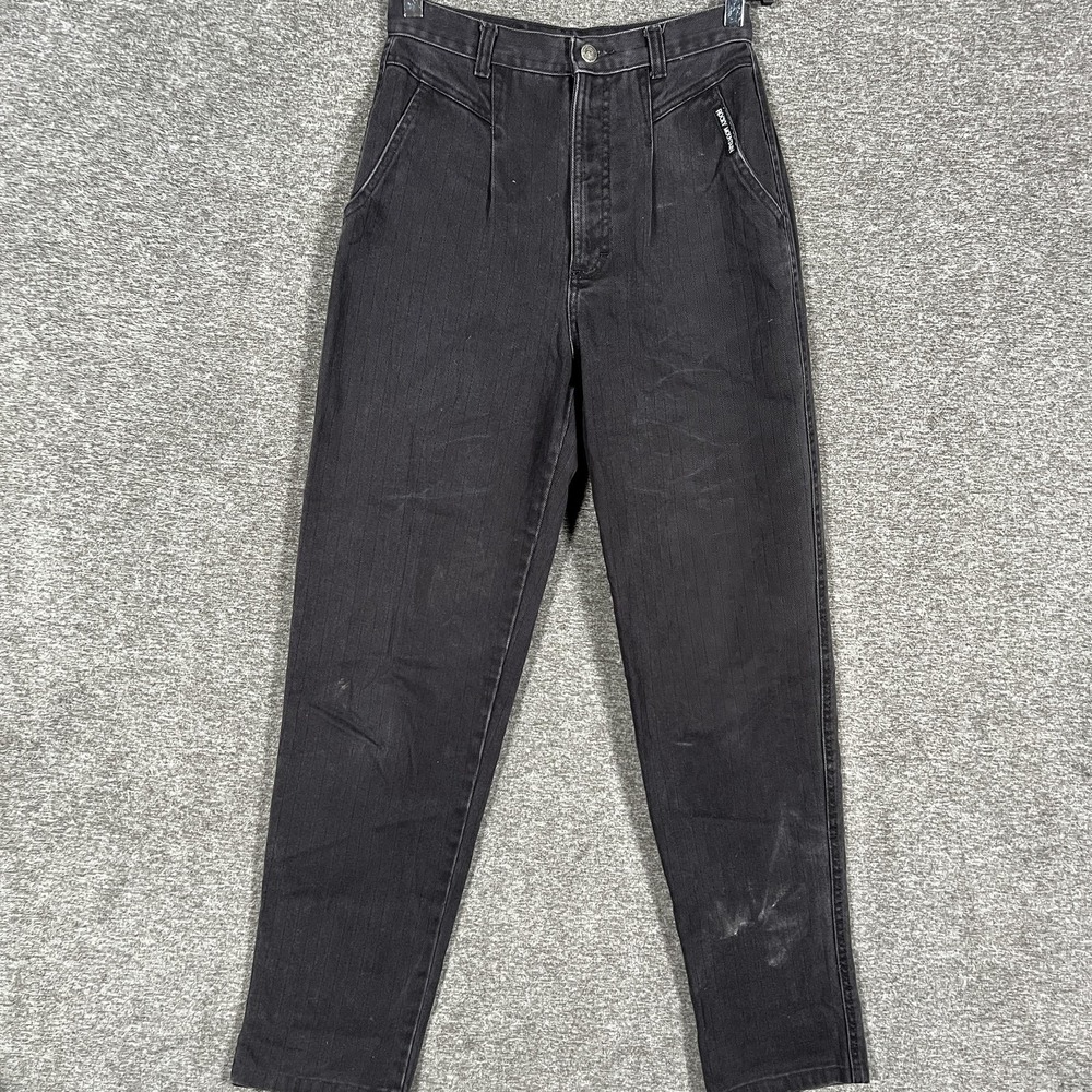 Vintage Rocky Mountain Lawman Jeans Womens 7/8 Black High Rise Tapered USA 90s